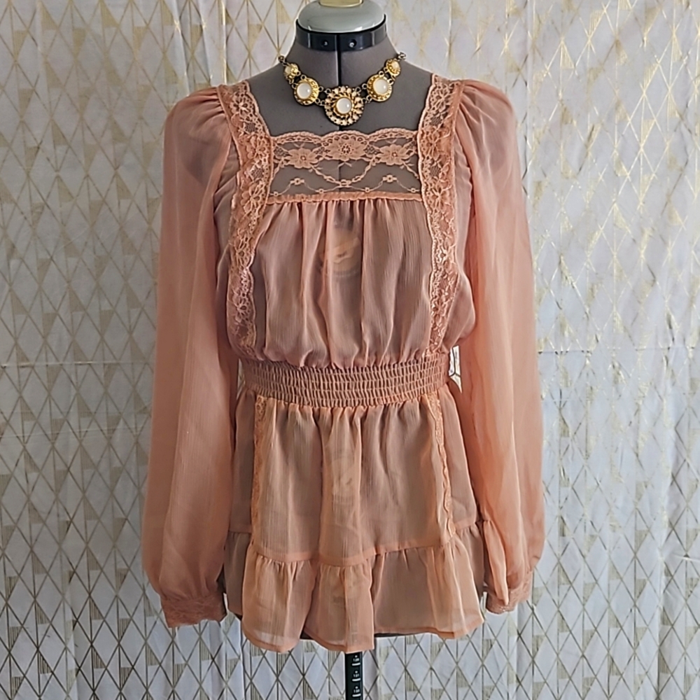 Y2K Candies Blush Lace Blouse